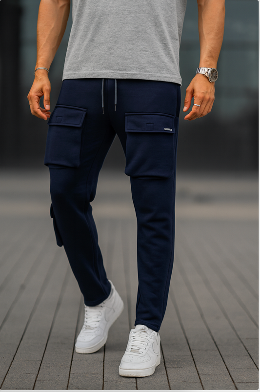 51 Lethal 8 pocket Cargo Terry Cotton Trouser - Navy