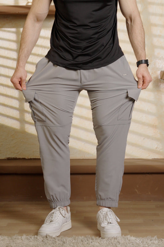 Cargo Woven stretch SpandexDry Pants Trouser - Silver