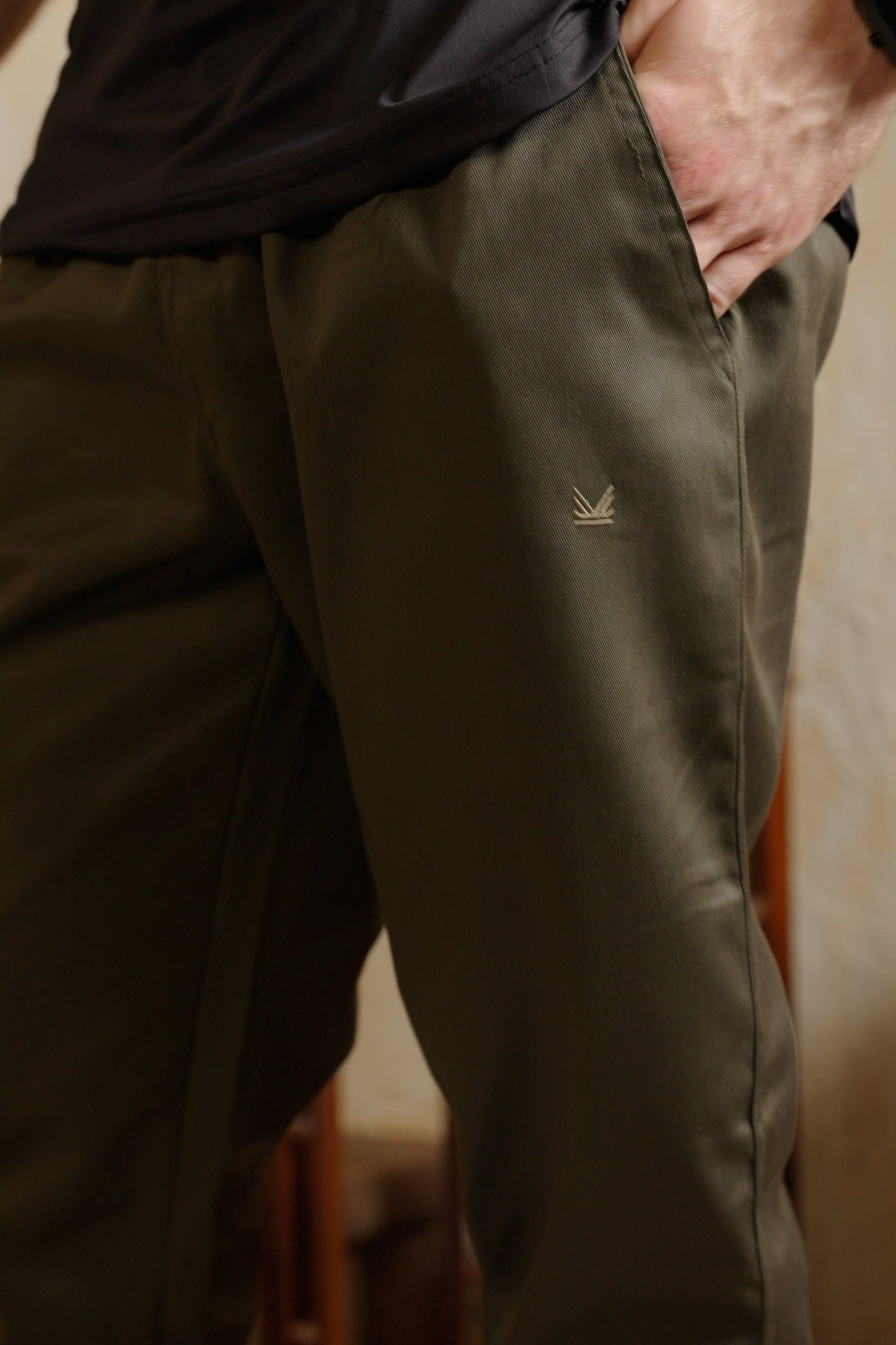 Chino Woven Joggers Trouser-Olive
