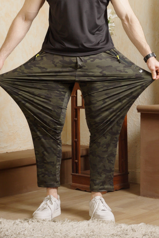 Camo Straight Fit Spandexdry Trouser - Olive/Green