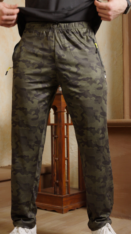 Camo Straight Fit Spandexdry Trouser - Olive/Green