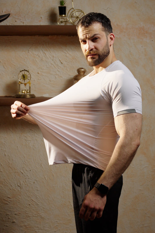 Tennis Box Spandexdry T-Shirts -White