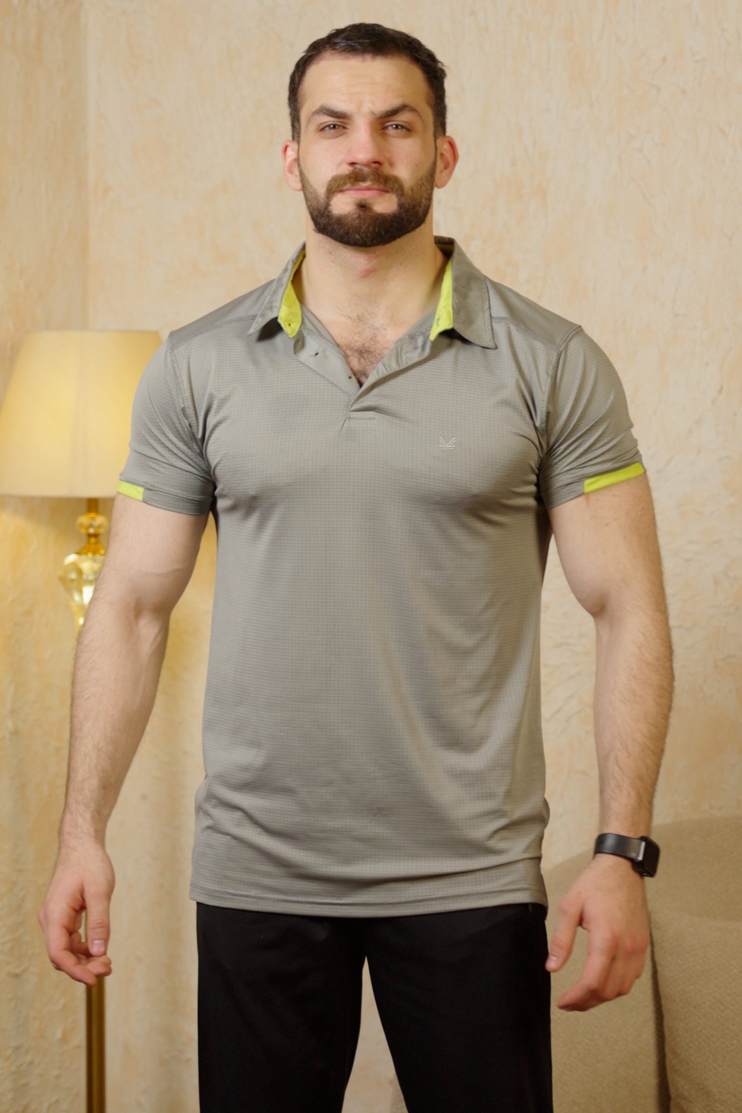 Tennis Box Spandexdry Polo - Grey