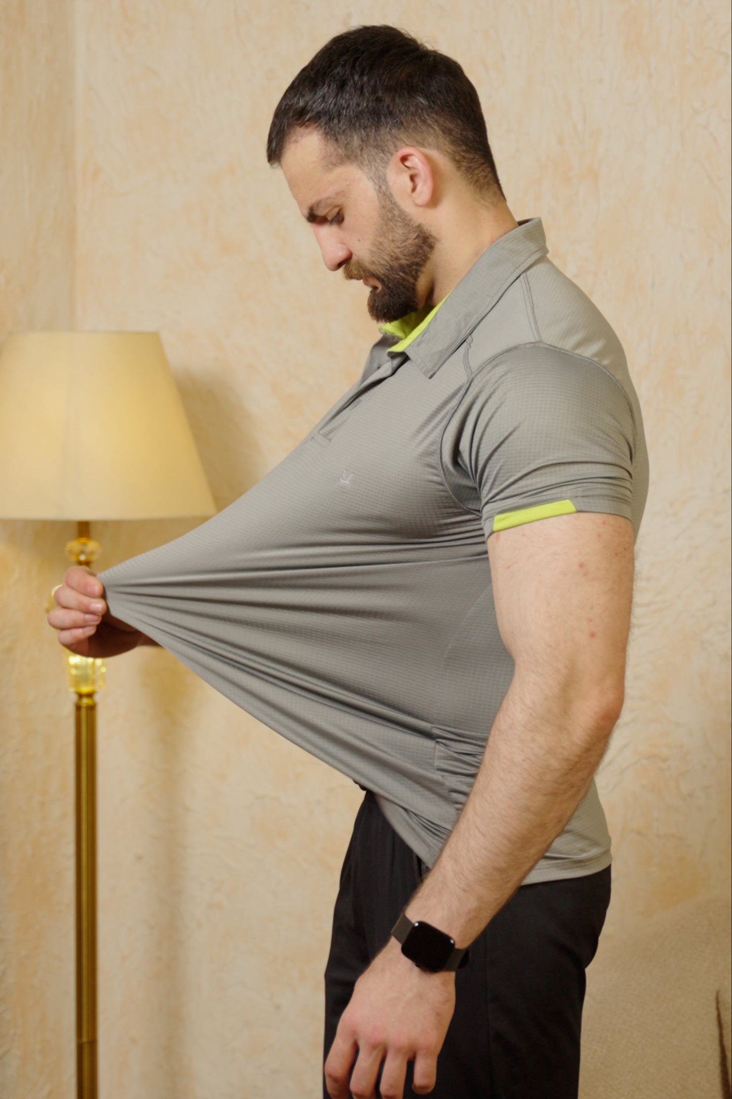 Tennis Box Spandexdry Polo - Grey