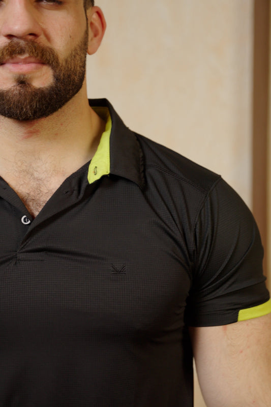 Tennis Box Spandexdry Polo - Black