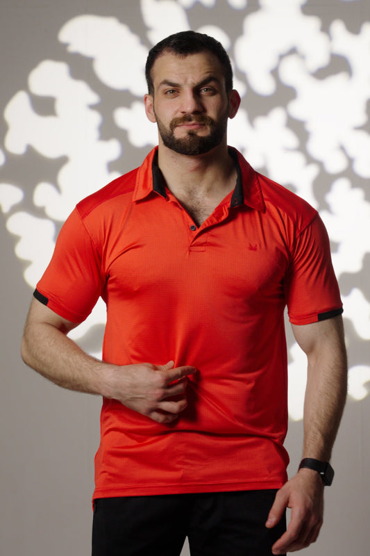 Tennis Box Spandexdry Polo - Red