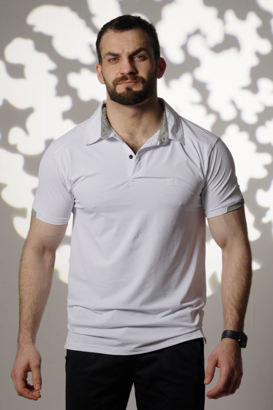 Tennis Box  Spandexdry Polo - White