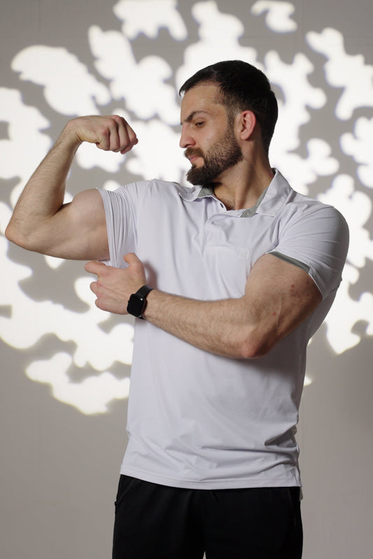 Tennis Box  Spandexdry Polo - White