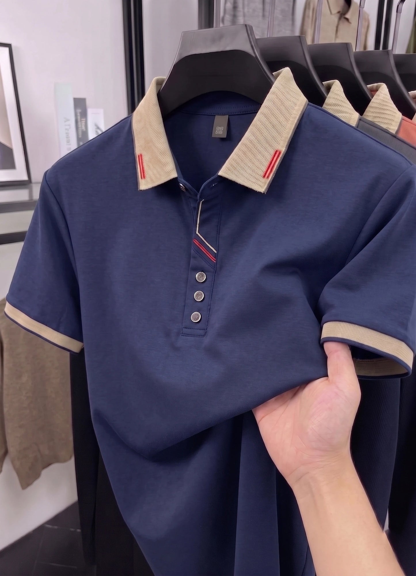 Paris Cotton Polo -  Navy