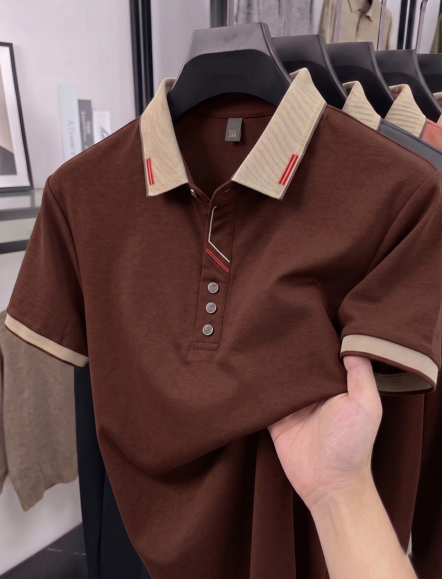 Paris Cotton Polo -   Chocolate
