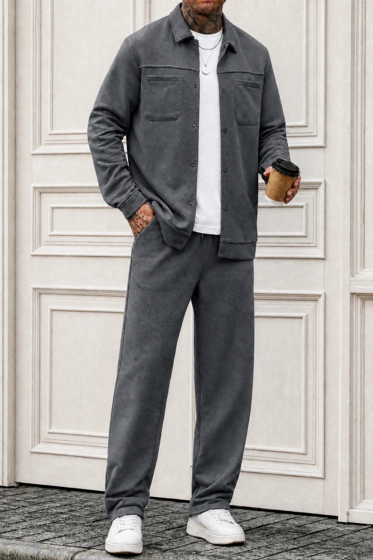 ButtonDown Tracksuit - Charcoal