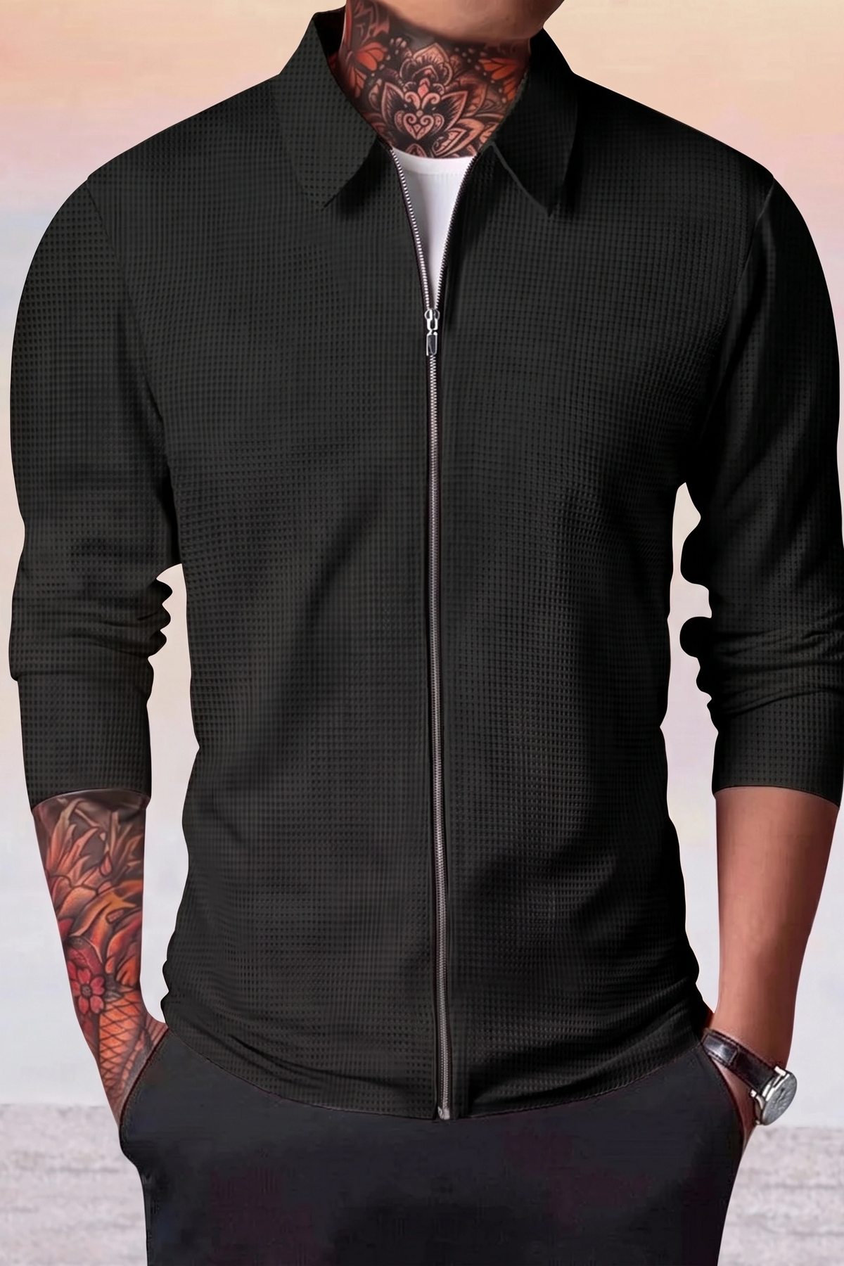 Waffle Jacket - Black