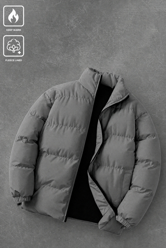 curve padded jacket - Grey