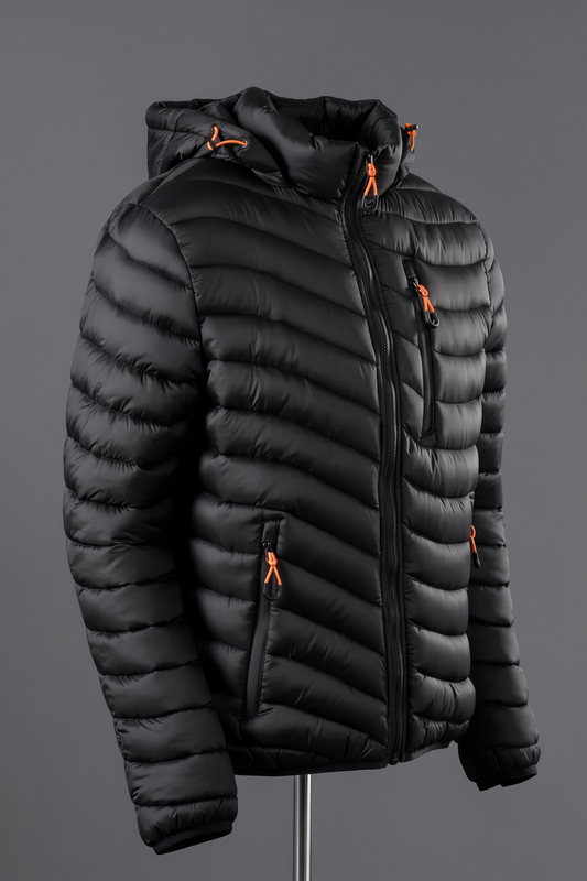 Wave Puffer Jacket - Black