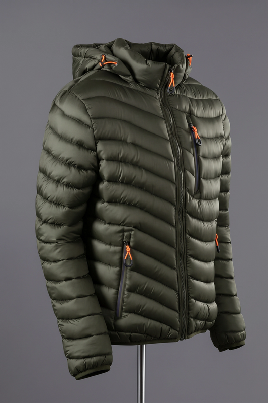 Wave Puffer Jacket - Olive