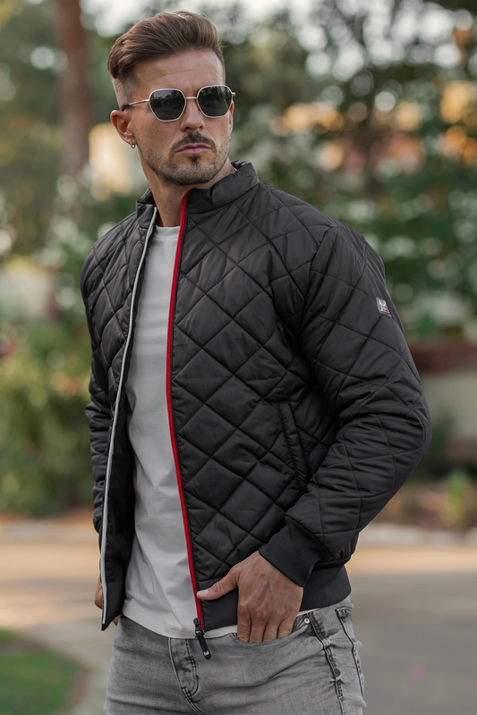 Quilted Puffer Jacket - Black