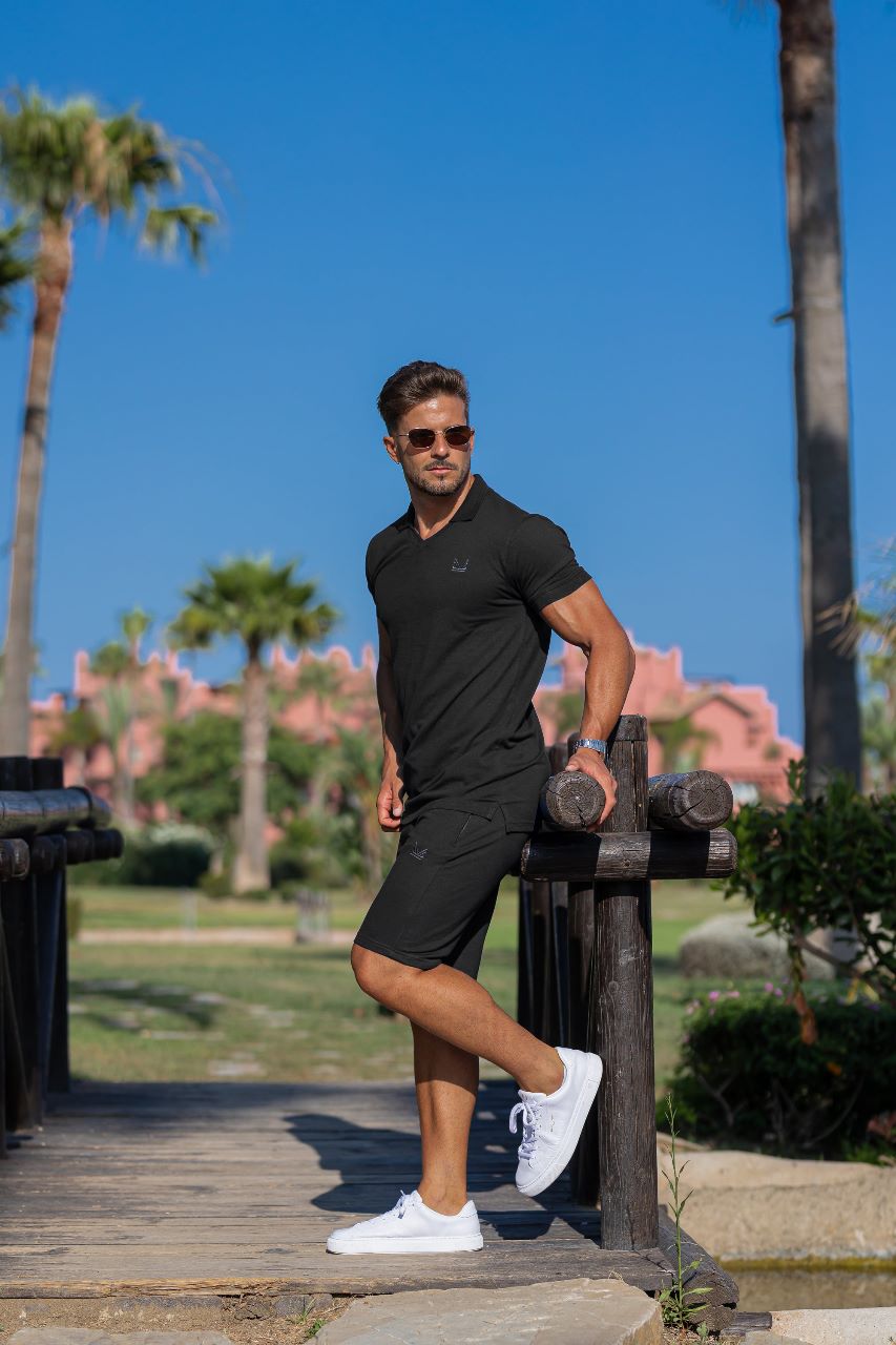 Lux V Polo Twinset - Black