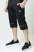 Athletic Cotton Terry 3/4 Short  - Black