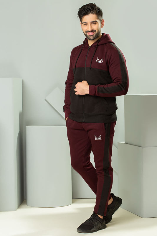 Gothic Cotton Tracksuit - Burgundy