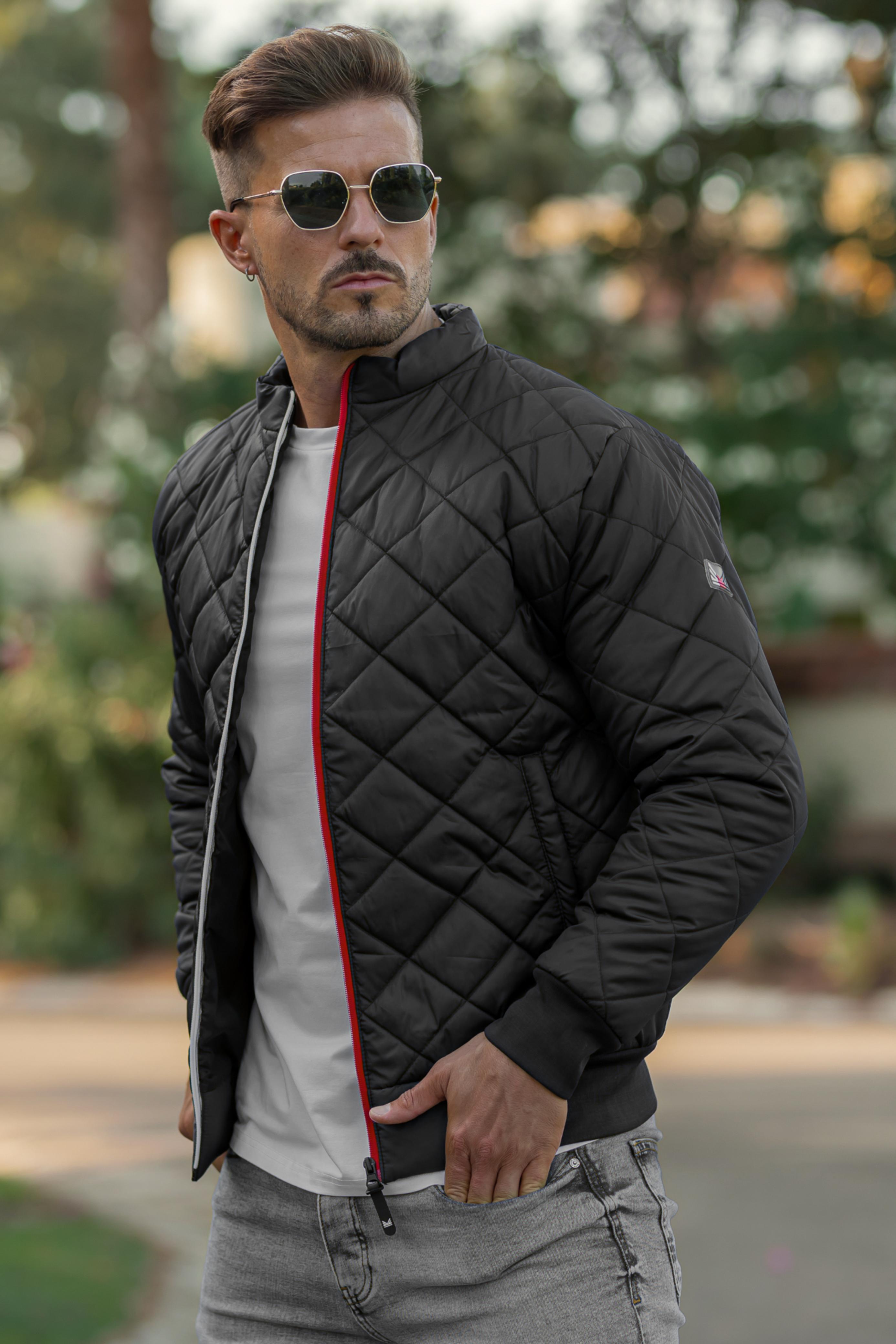 Quilted Puffer Jacket Black London Bridge