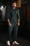 Crest Dropshoulder Cotton Tracksuit - Teal