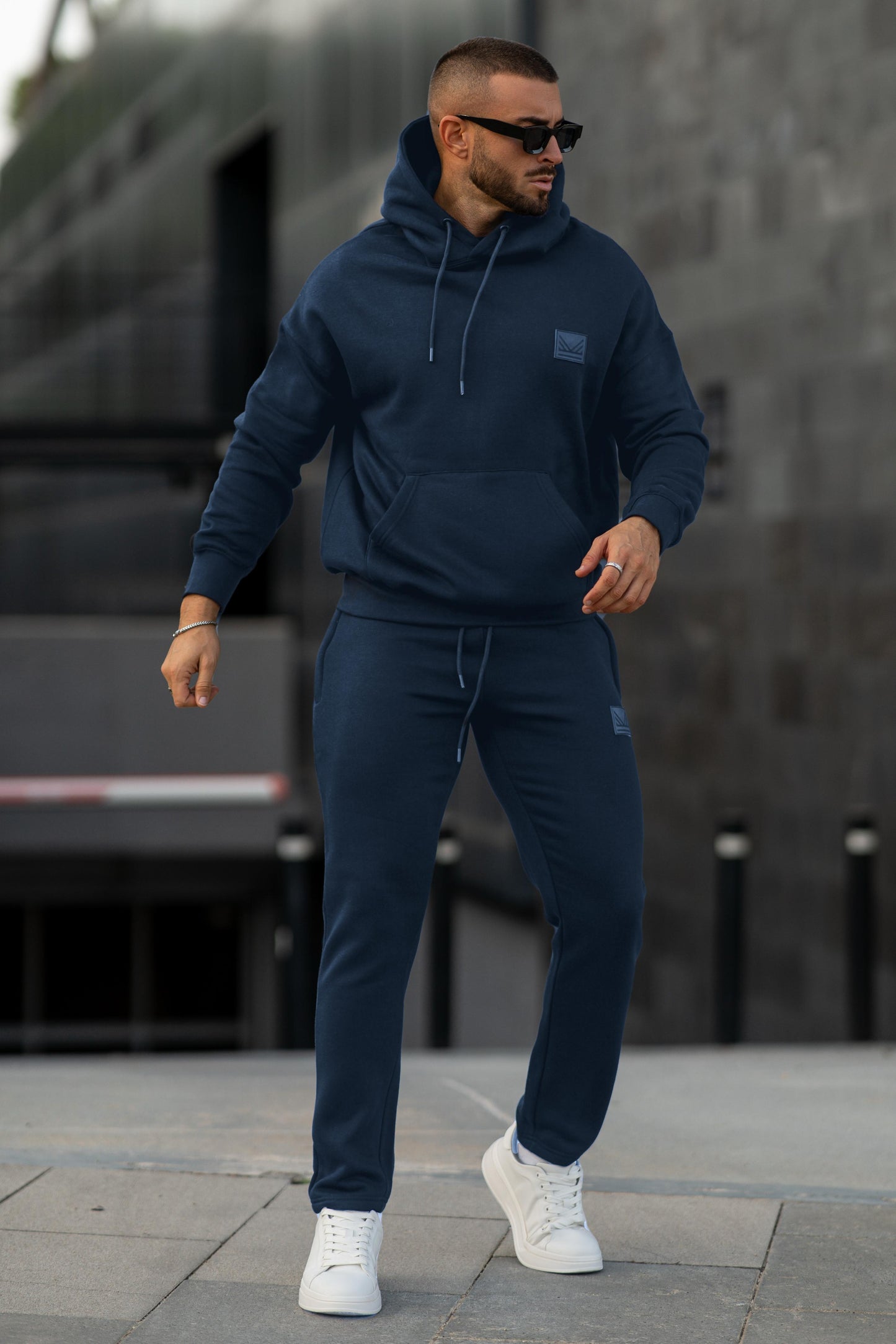 Dropshoulder Cotton Tracksuit - Navy