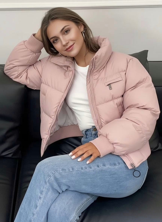NewYork Style Puffer Jacket - Pink