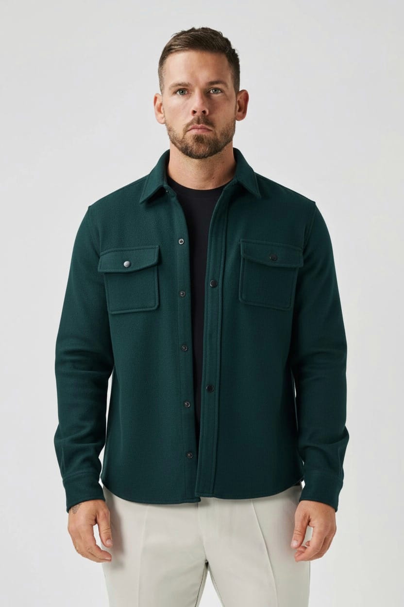 Fleece Overshirt - Teal Green