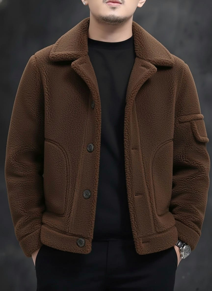 Sherpa Furr Overshirt - Dark Camel