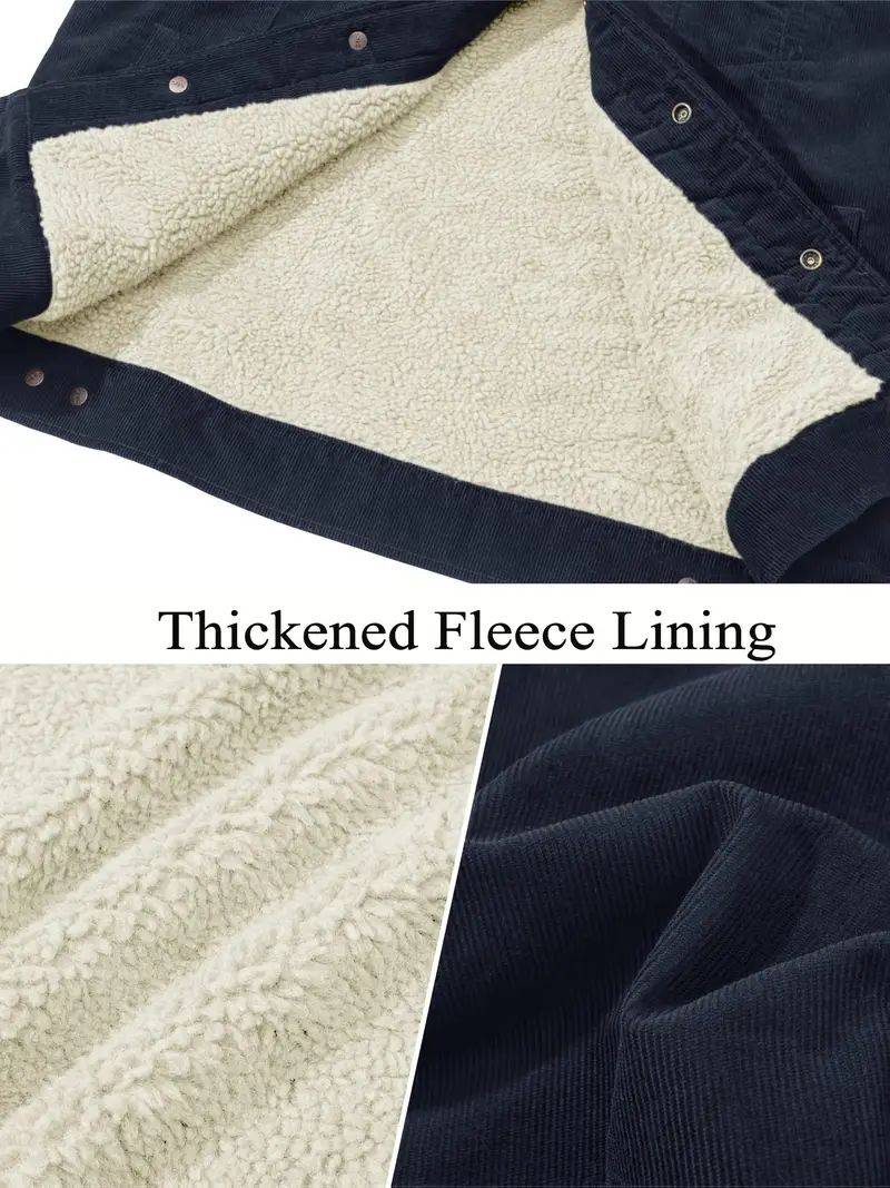 ClassicFit Corduroy Biker Jacket - Black