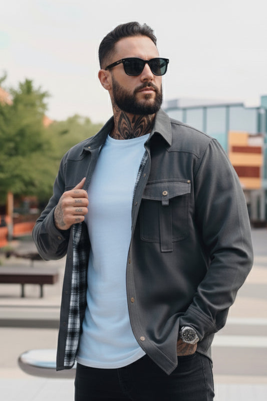 Superstar Twill Shacket - Black