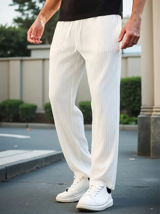 Texture Line NoSpandex  StraightFit Trouser - Cream