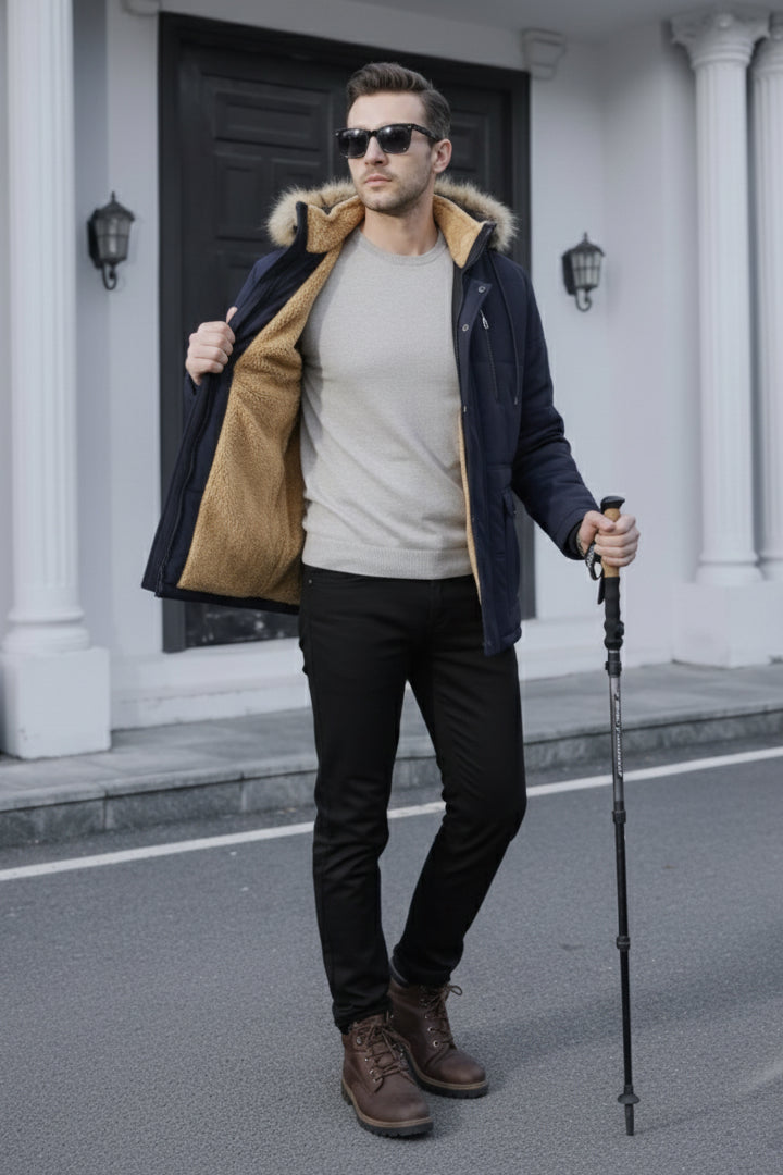 Mountain Track Imported Hoodie - Navy