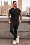 Milano Badge Cotton Polo Tracksuit - Black