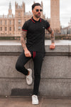 Milano Badge Cotton Polo Tracksuit - Black