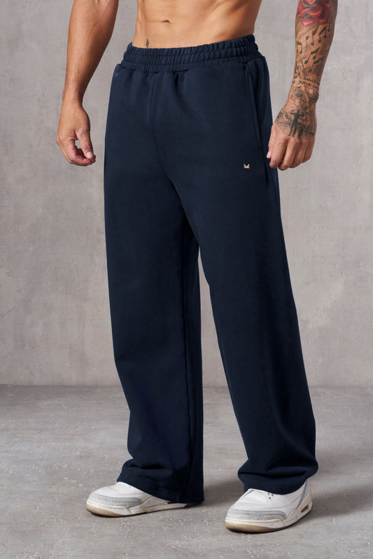 Baggy Summer Cotton Sweatpants  - Navy