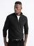 Sw80 Half-Zip Funnel Neck Ribbed Sweater - Black