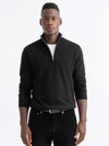 Sw80 Half-Zip Funnel Neck Ribbed Sweater - Black