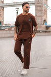 3D Logo Oversize Cotton Tracksuit - Chocolate Brown