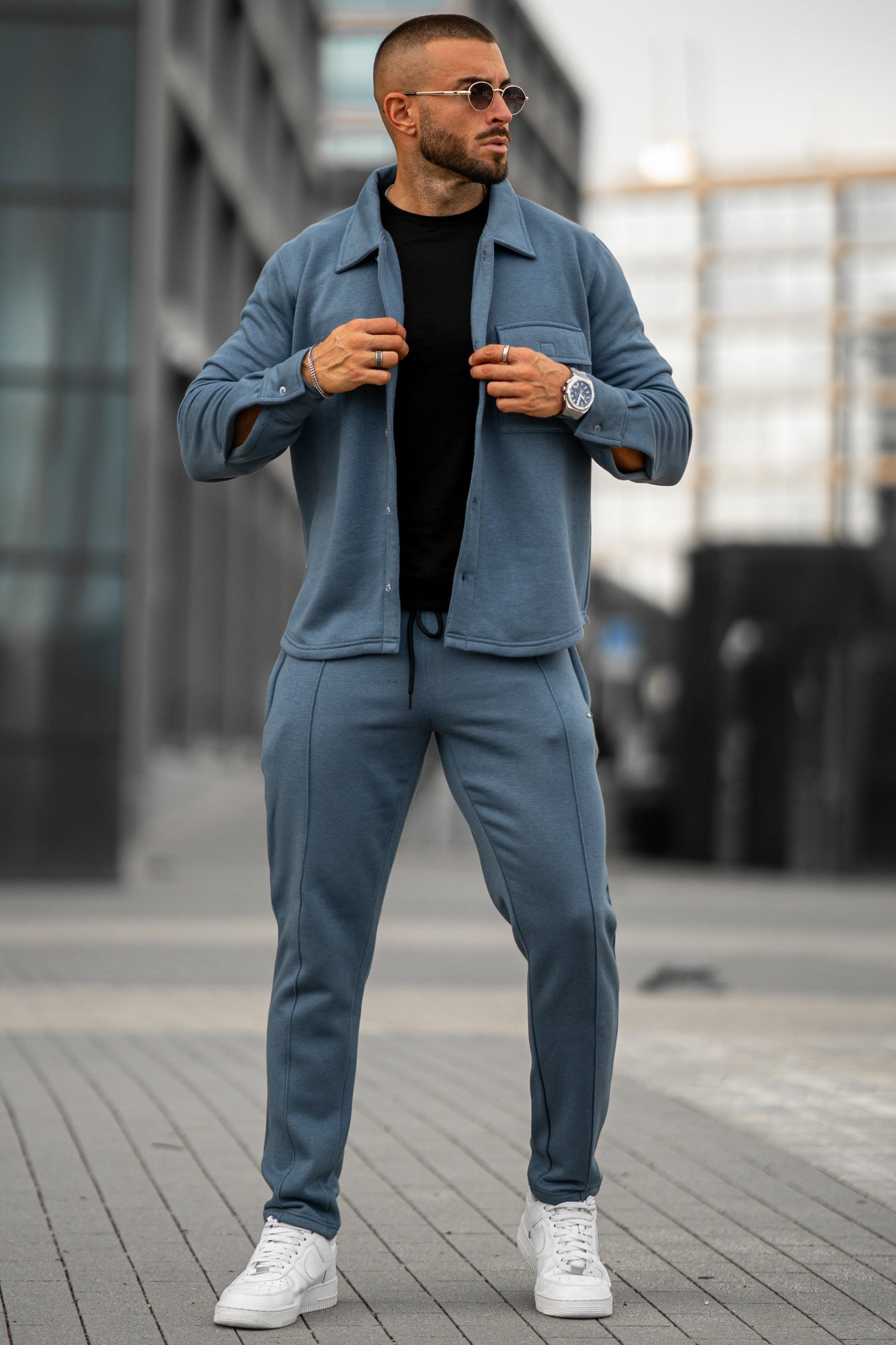 Cedro Cotton Tracksuit - Blue