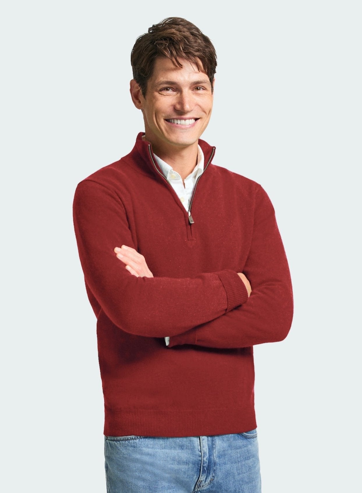 Fleece Mockneck Zipper - Wine