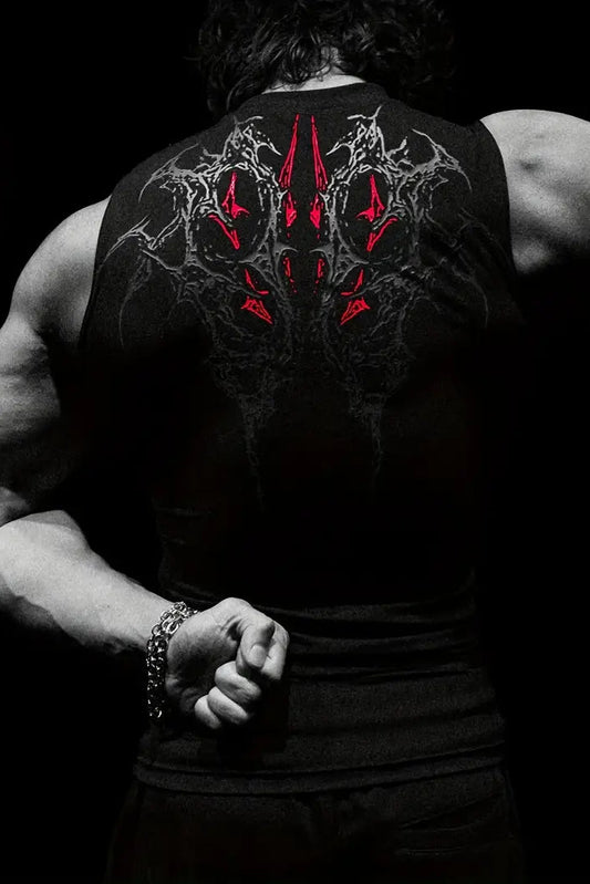 Werewolf Sleeveless Spandexdry -Red-Black