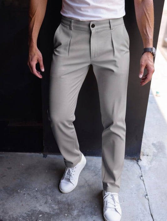 Travel Spandexdry Pleated Pants - Silver