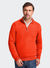 Sw85 Half-Zip Funnel Neck Ribbed Sweater - Orange