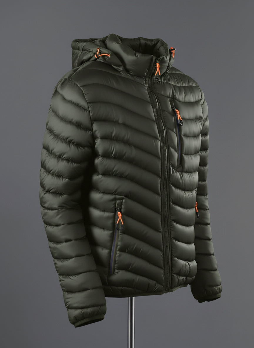 Wave Puffer Jacket - Army Green