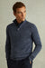 Sw01 Half-Zip Funnel Neck Ribbed Sweater - Denim Blue