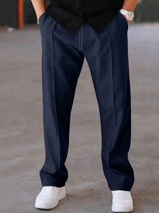 Casual Straight SpandexDry Pants - Navy