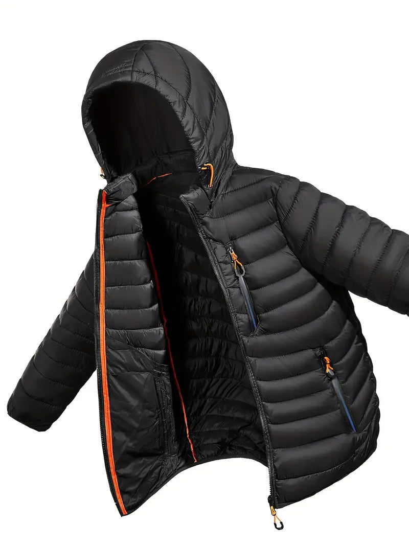Wave Puffer Hoodie - Black