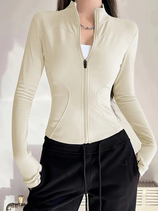 Ladies Yoga SpandexDry Jacket - Cream