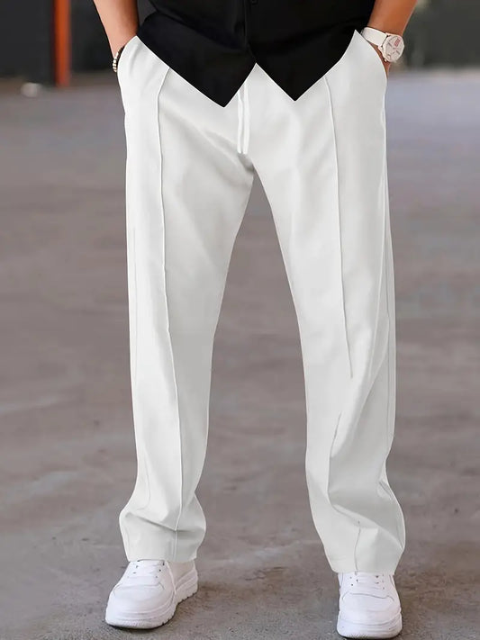 Casual Straight SpandexDry Pants - Cream